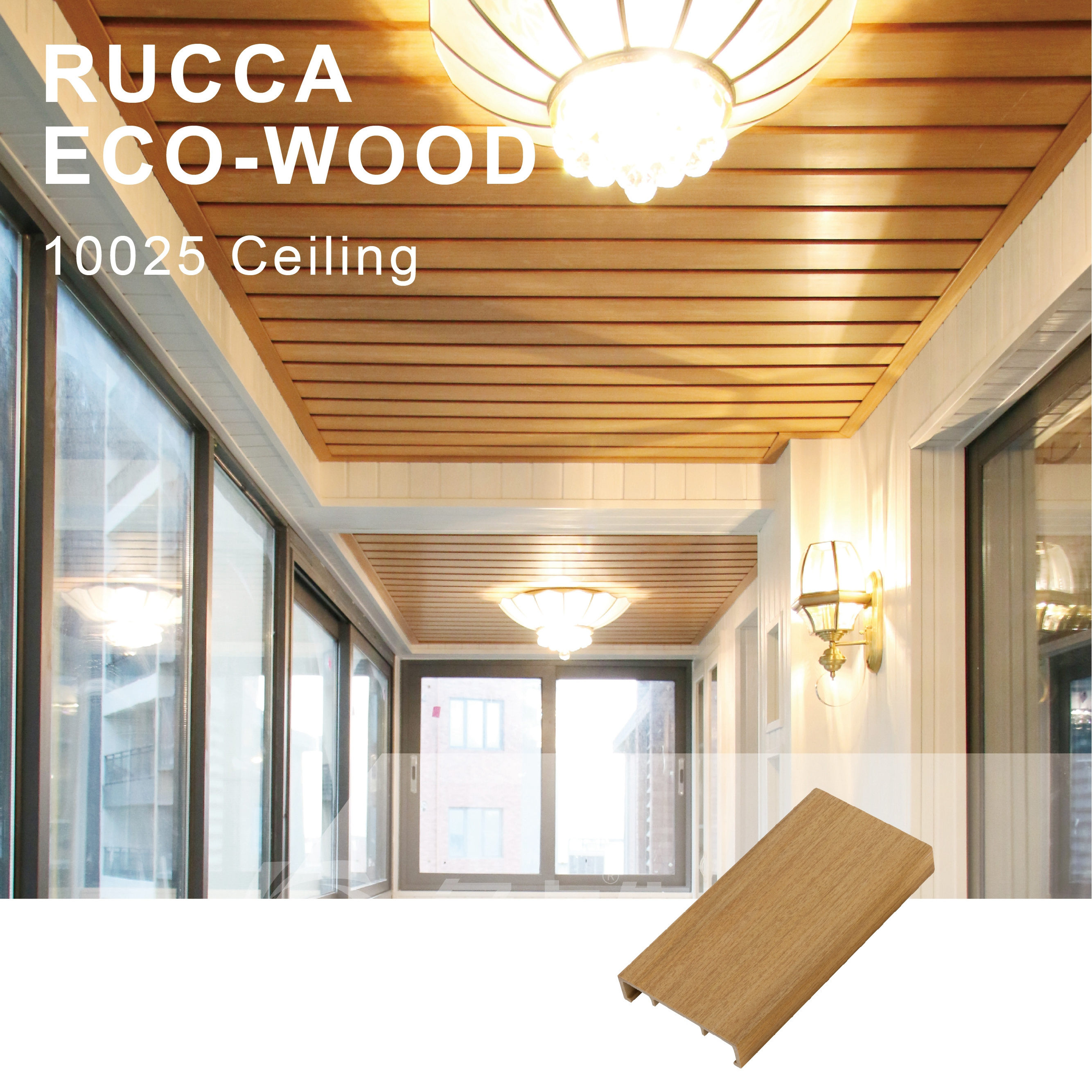 WPC Fauxwood Modern Home ceiling Decoration/Waterproof Wood Plastic Bathroom ceiling/kitchen Ceiling Wood Panels 100*25mm