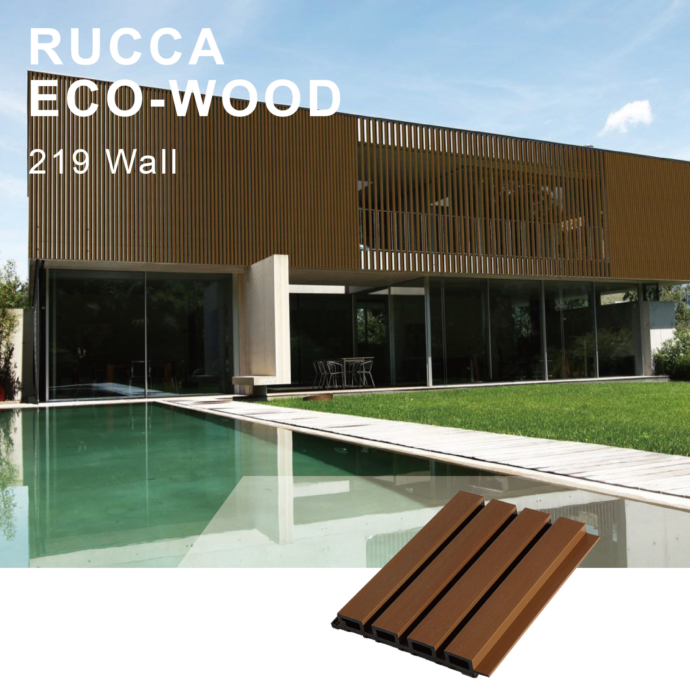 Composite outdoor wood panels contemporary 3d pvc wall panel for building material 219*26mm exterior decorative wall panel