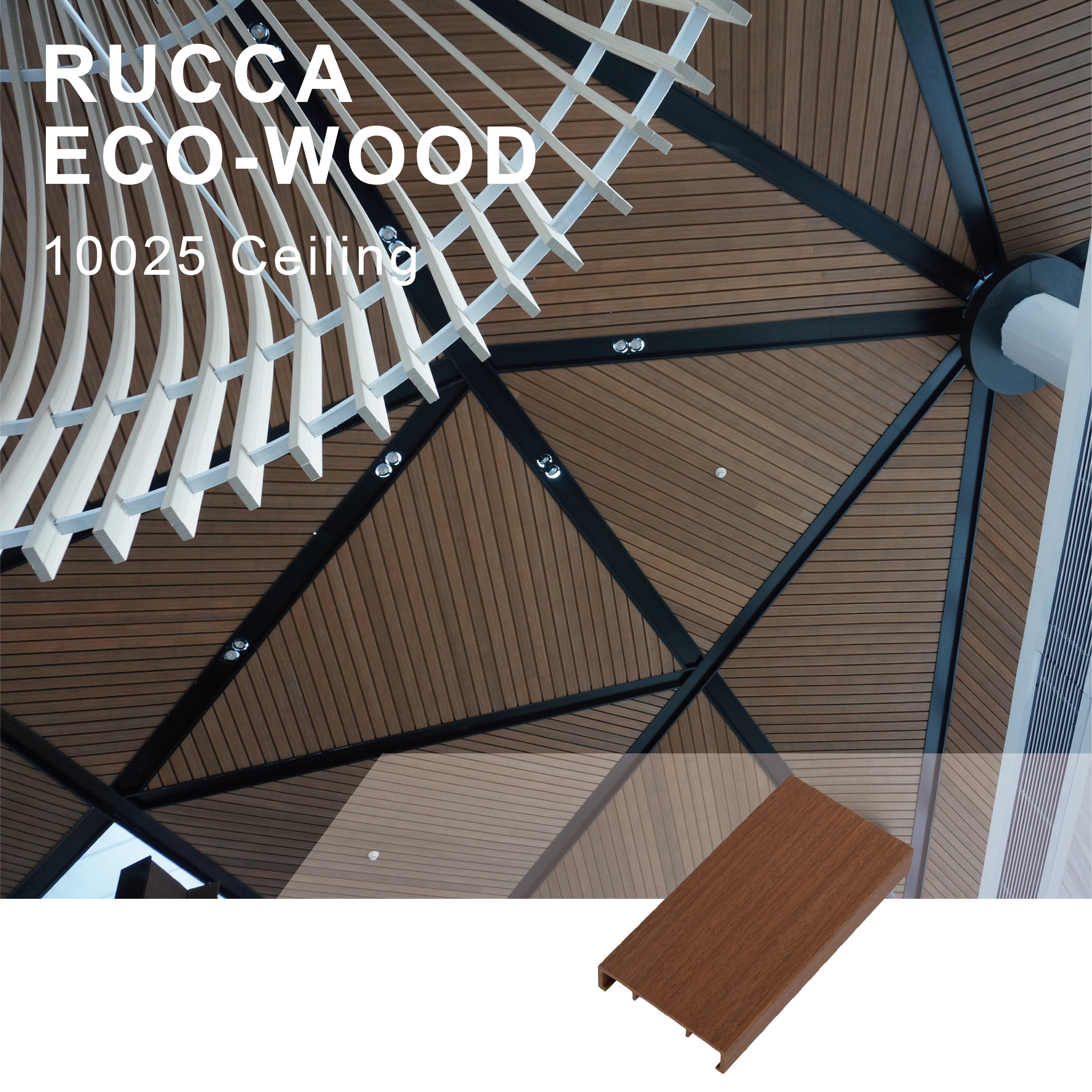 RUCCA Ceiling Paneling Wall Interior Home 100*25mm WPC PVC Wall panels Wall Panel pvc Ceiling