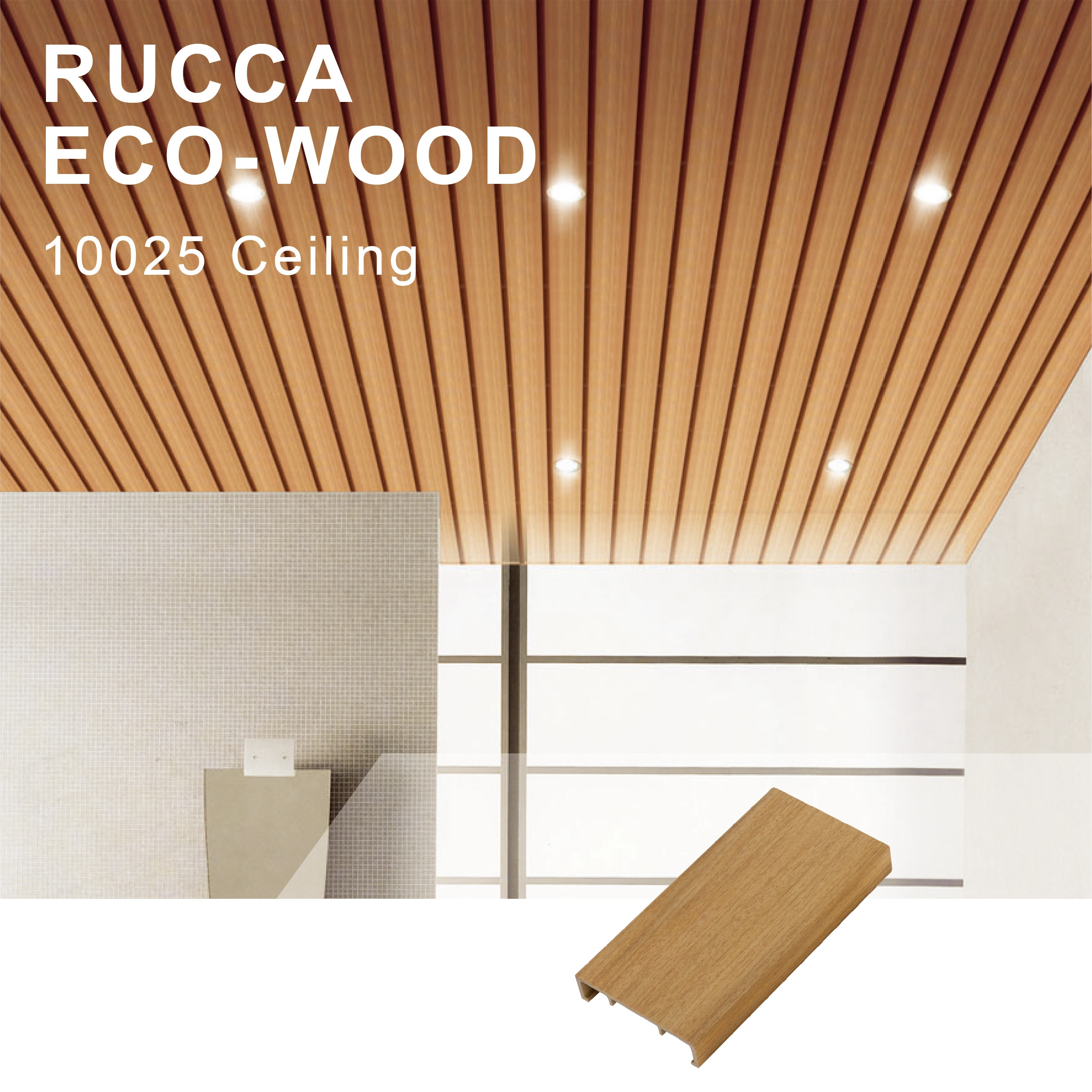 RUCCA Ceiling Paneling Wall Interior Home 100*25mm WPC PVC Wall panels Wall Panel pvc Ceiling