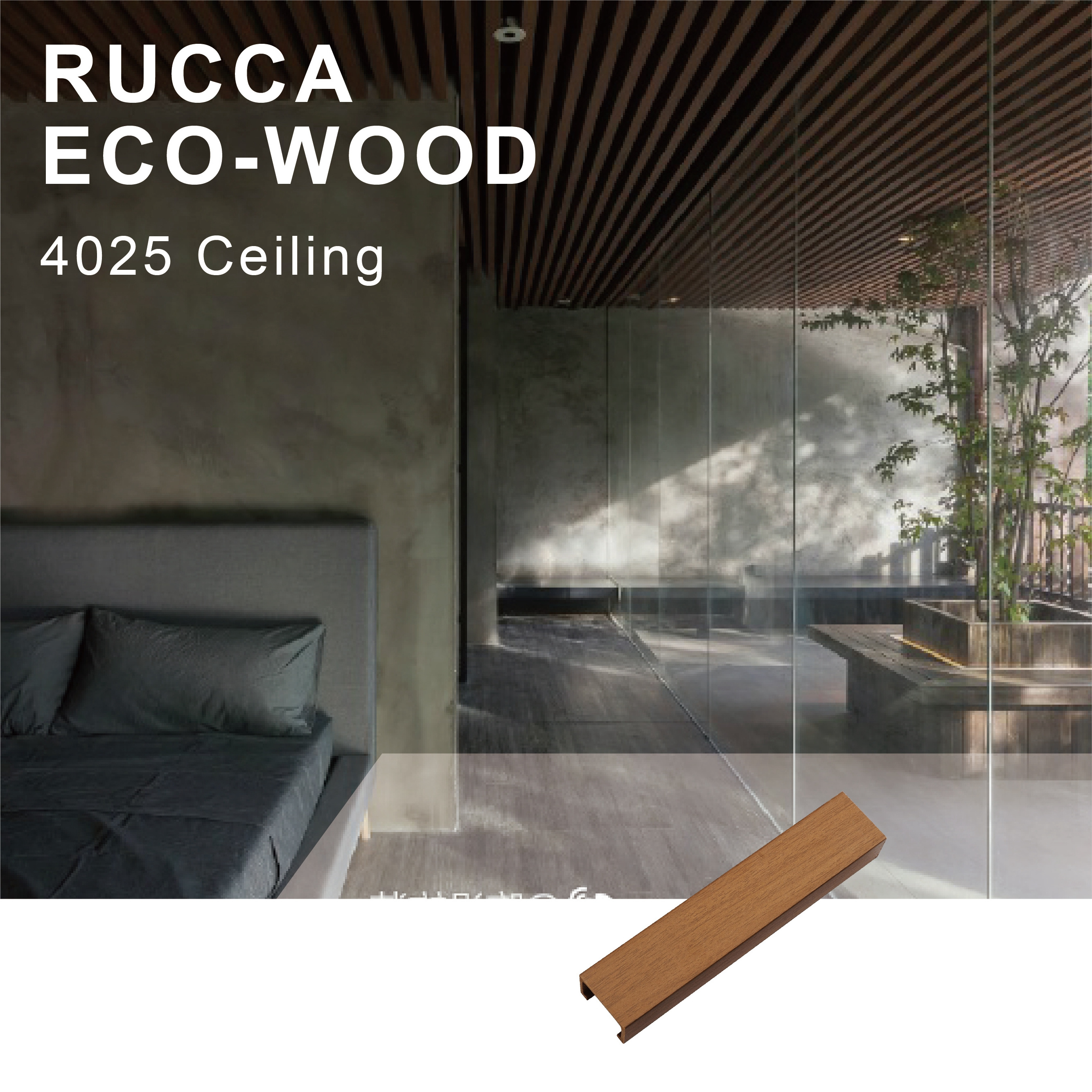 RUCCA Indoor Decoration Easy Installation 40*25mm WPC Wall Ceiling