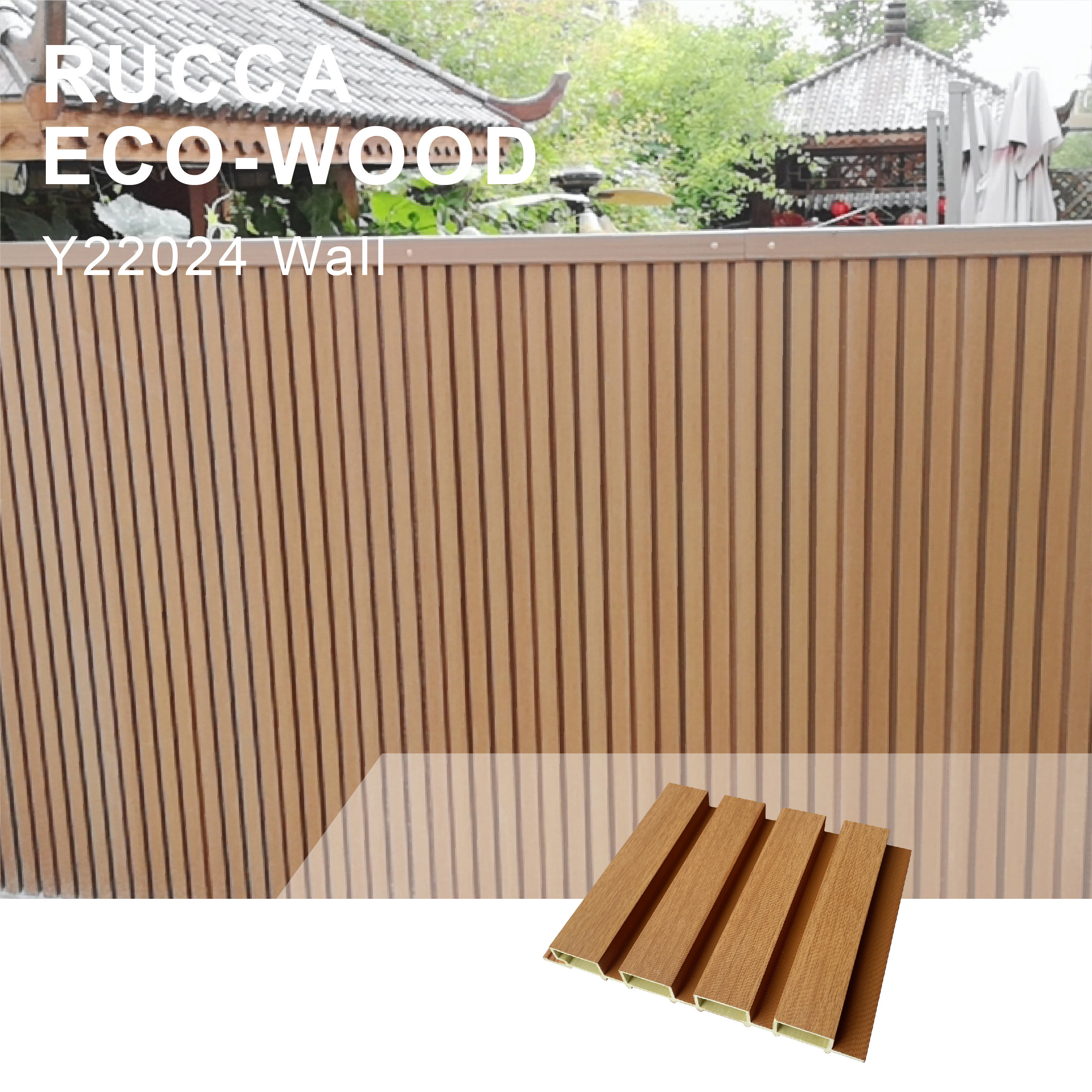 RUCCA composite exterior building wall panel wpc siding 220*24mm decorative wood plastic composite wall cladding