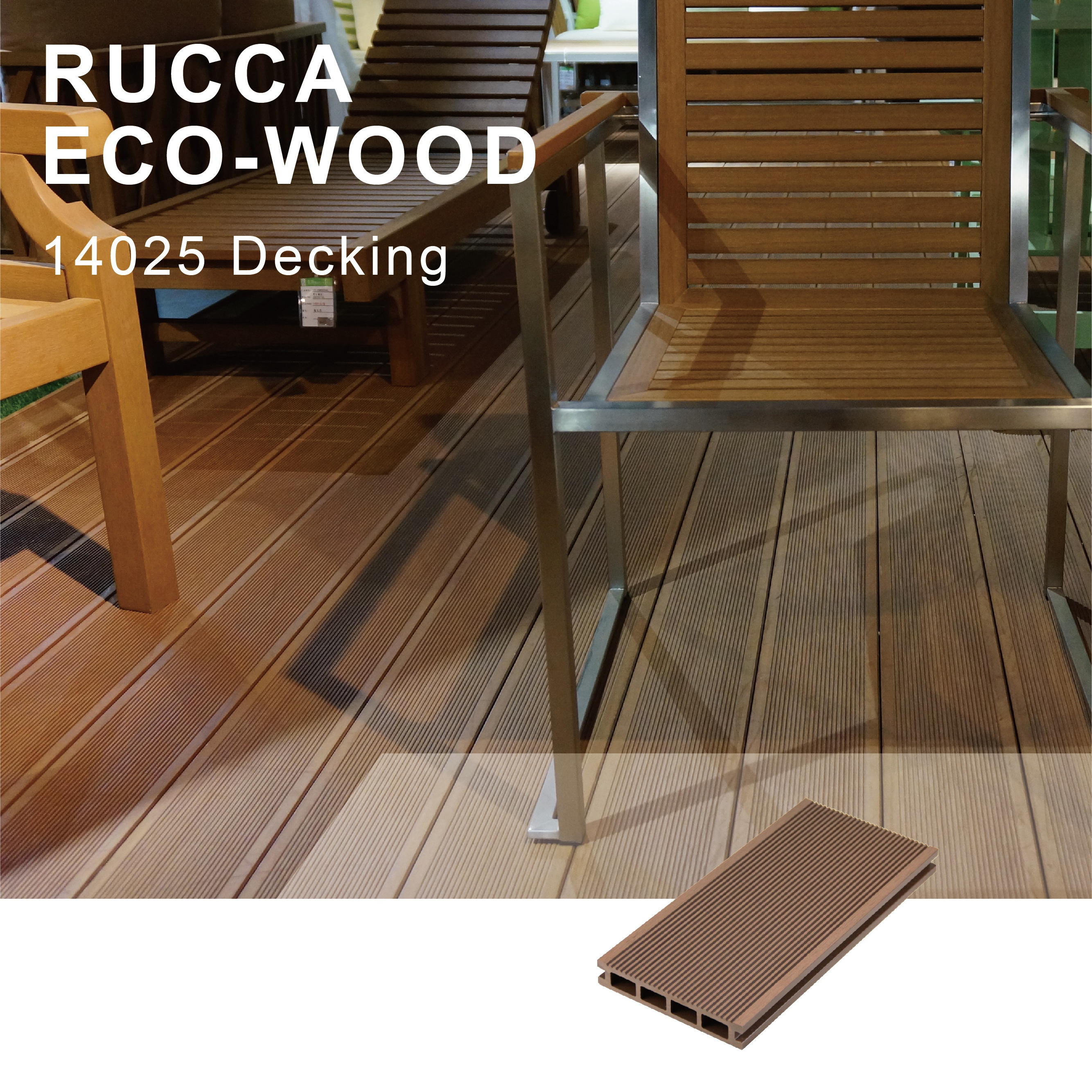 RUCCA WPC PE Wood Composite Decking WPC suppliers 140*25mm teak decking decor outdoor decking