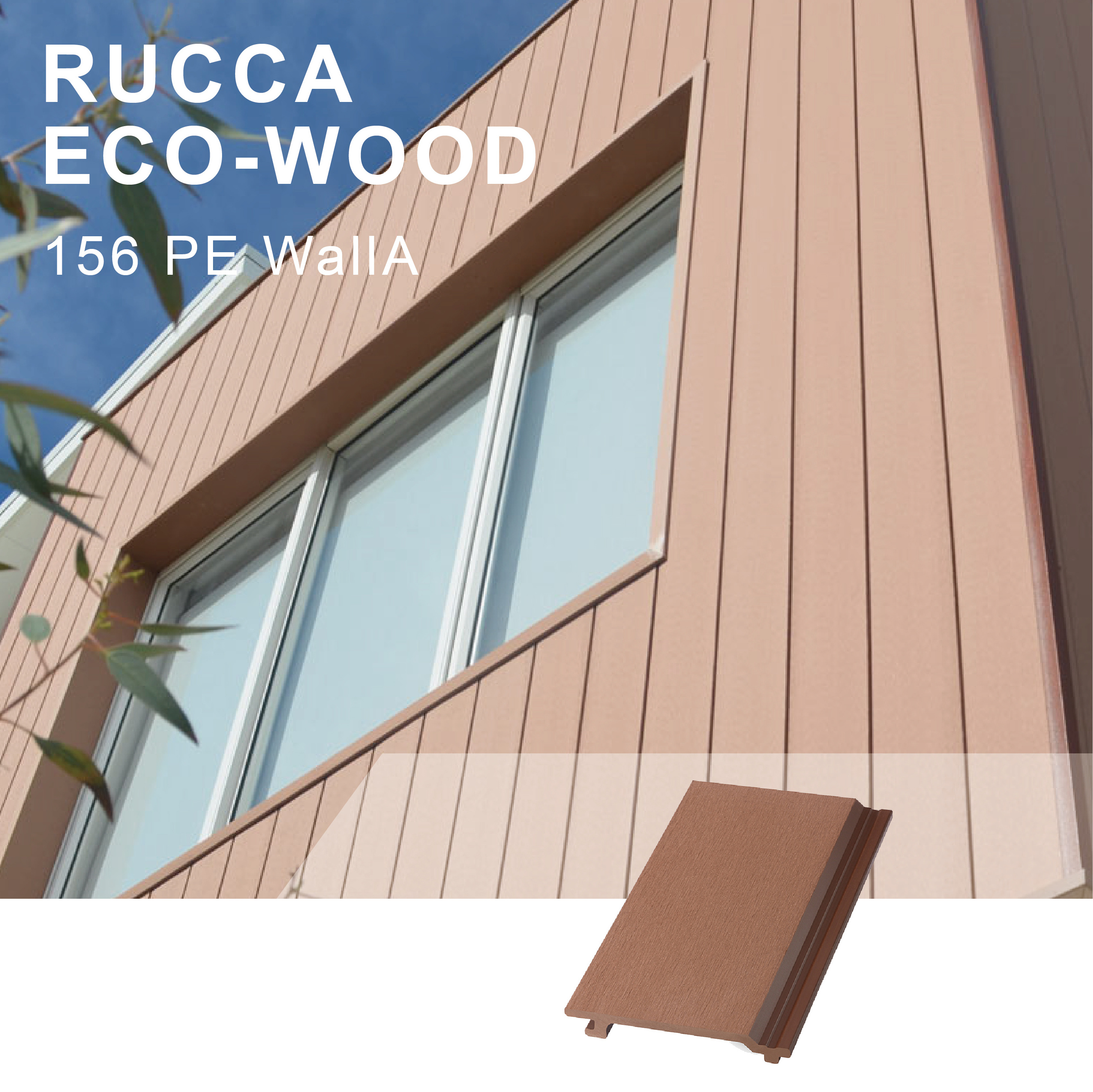 Rucca Exterior Wall Panel 3d Wall Panel Design UV- Resistant WPC Wall Foshan 156*21mm