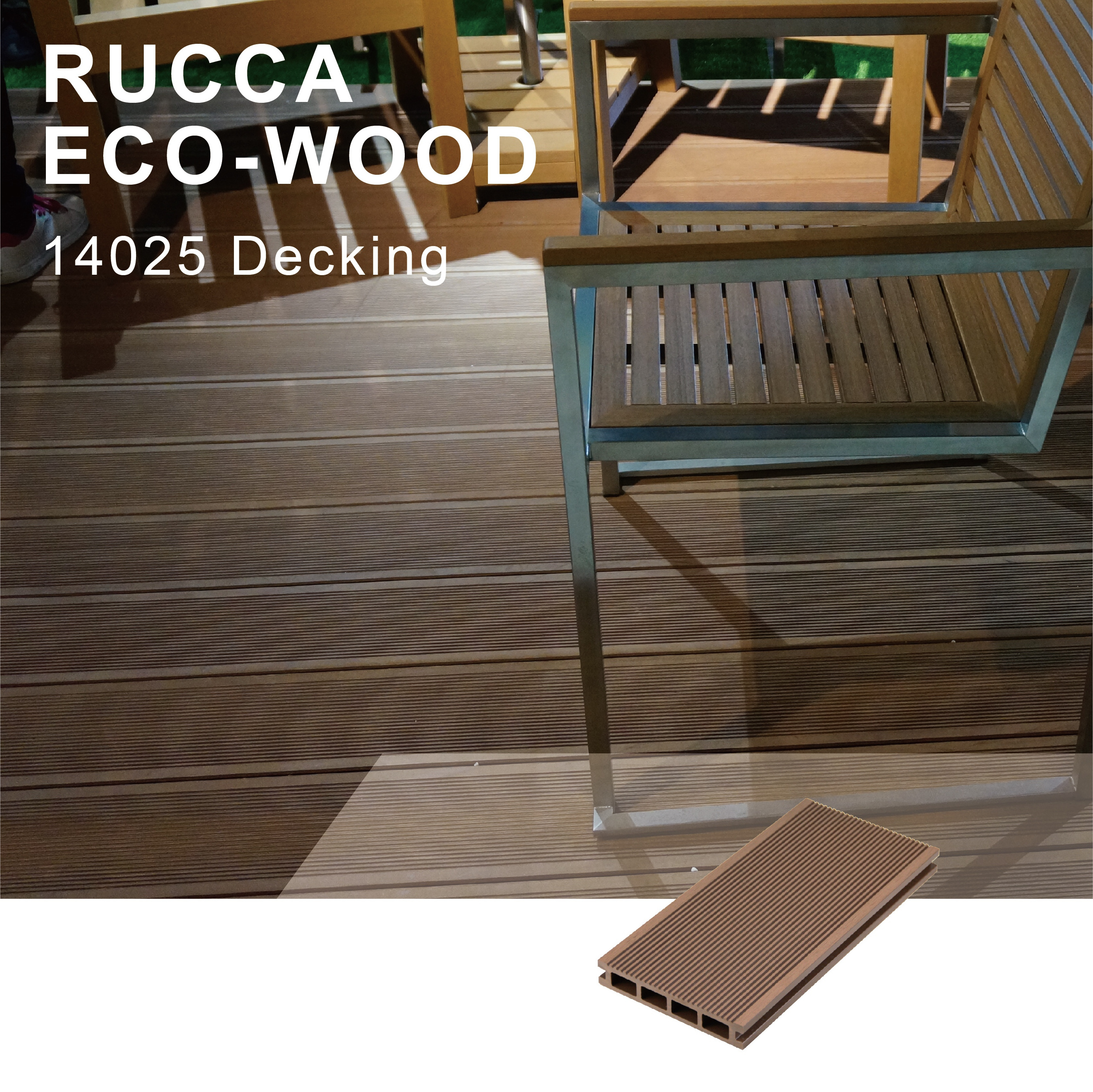 RUCCA WPC PE Wood Composite Decking WPC suppliers 140*25mm teak decking decor outdoor decking