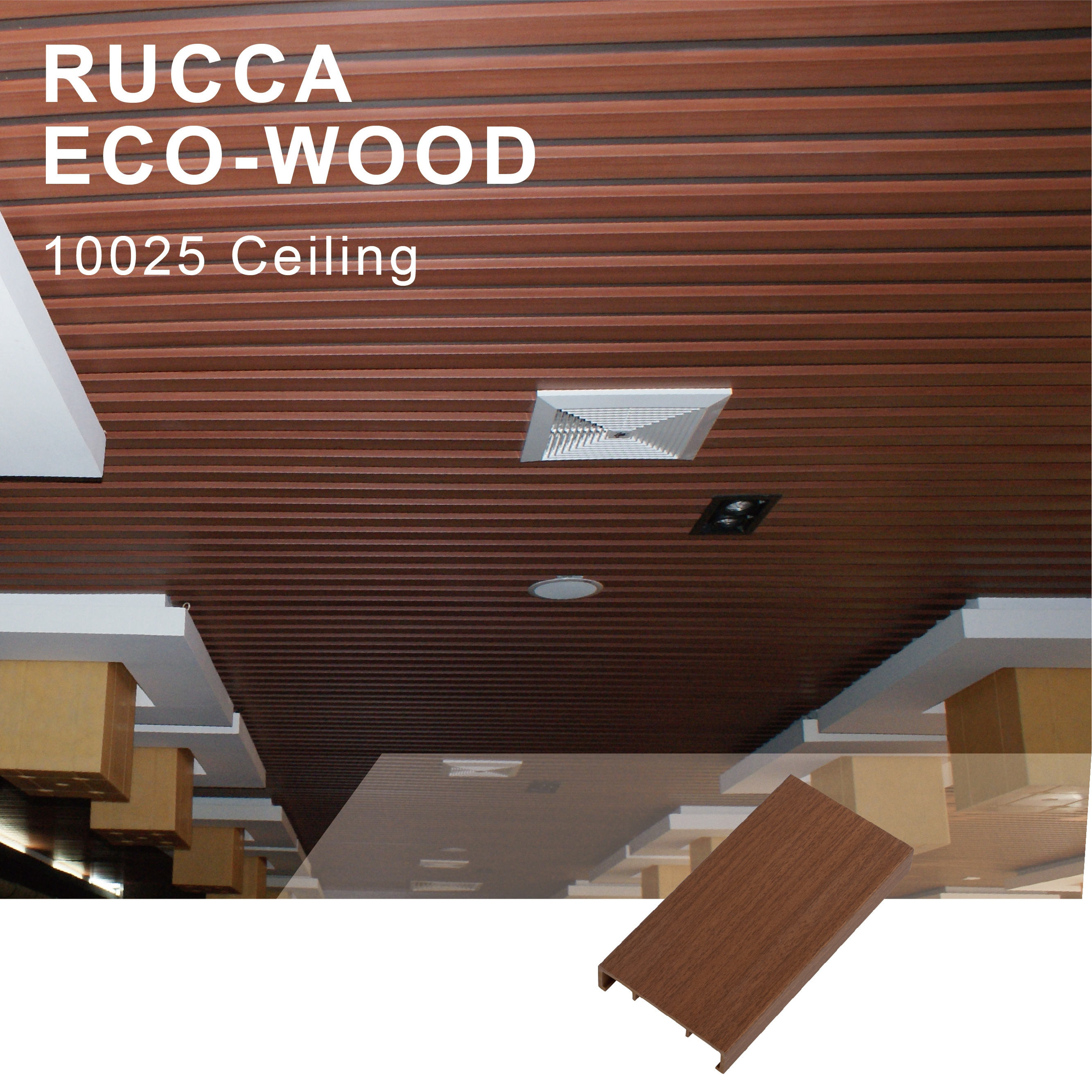 RUCCA Ceiling Paneling Wall Interior Home 100*25mm WPC PVC Wall panels Wall Panel pvc Ceiling