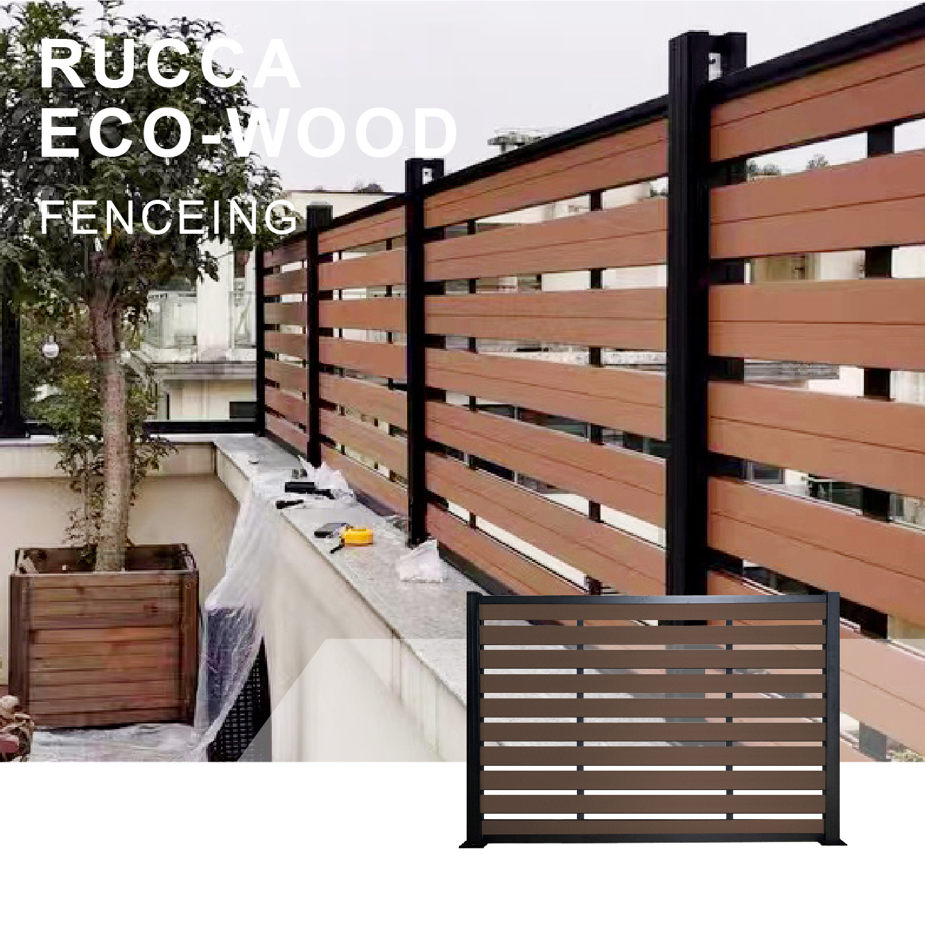 Free Maintenance Wooden Plastic Composite Easy Installation Composite Fence Panel Wpc Garden Fence