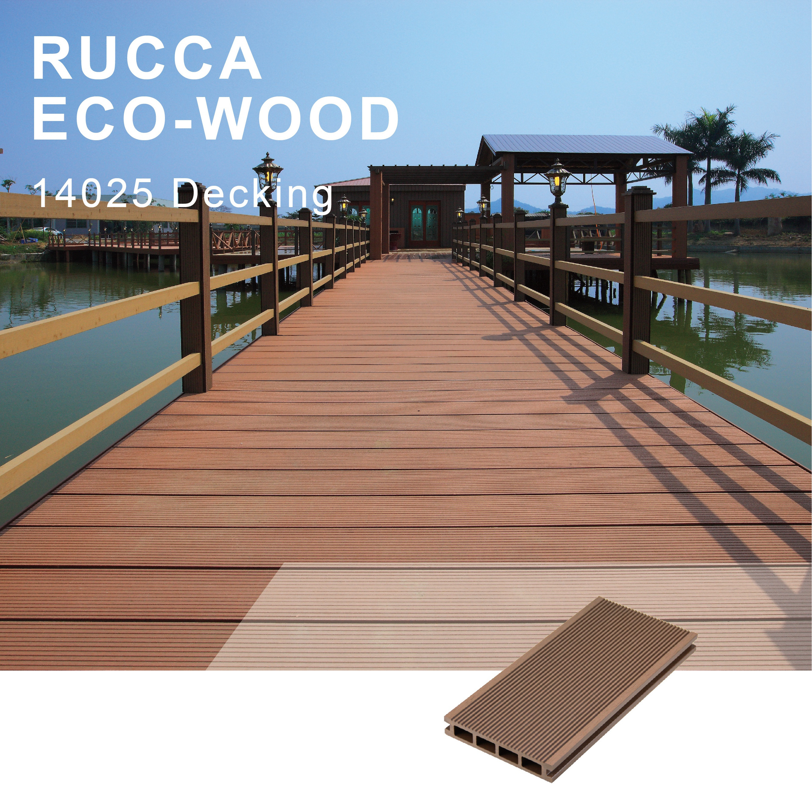 Hot Sale Rucca WPC Terrasse Wood Plastic Composite Outdoor Flooring Decking