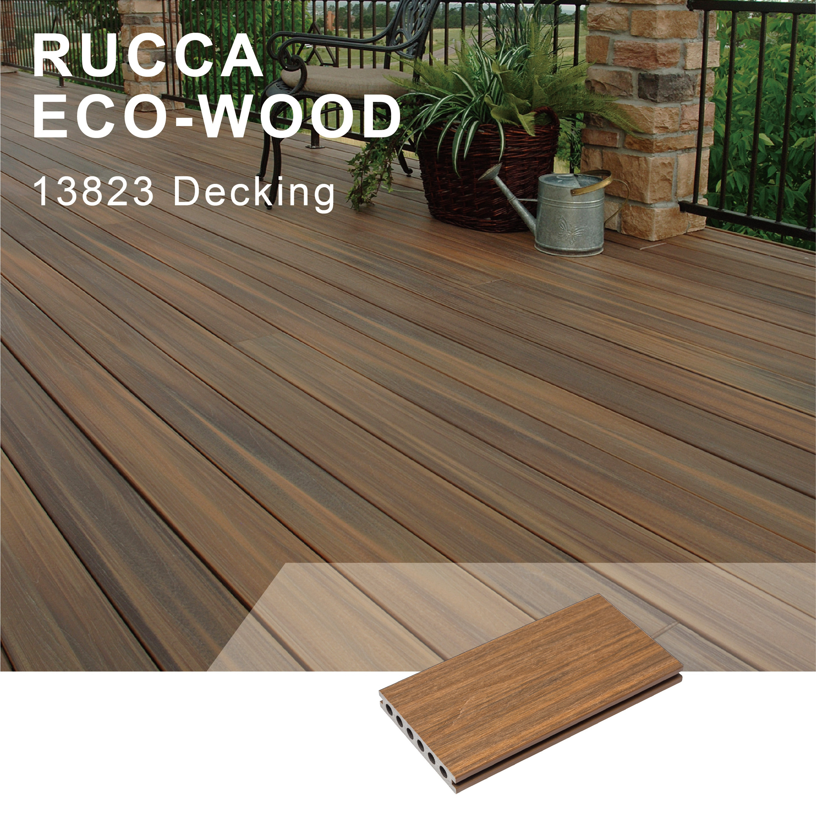 Weather Resistant 138*23 Water Proof Long Lasting Wood Plastic Deck Composite Decking Boards Flooring For Outdoor Patio