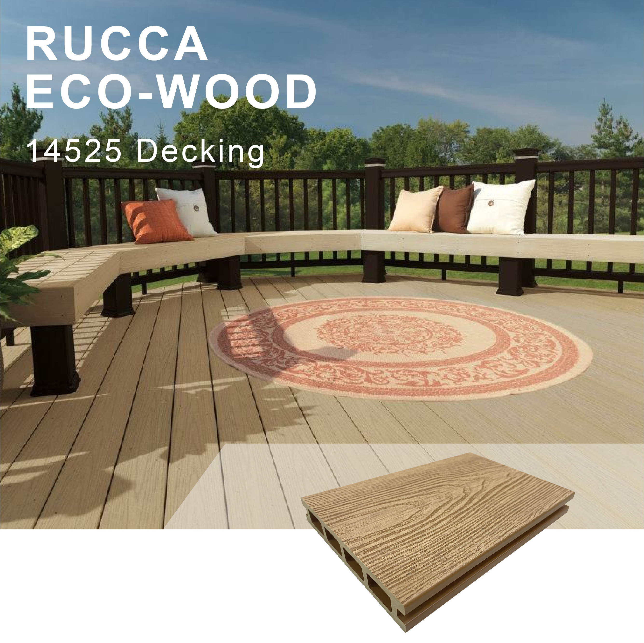 RUCCA wpc wood floor deck exterior 145*25mm wpc decking tile