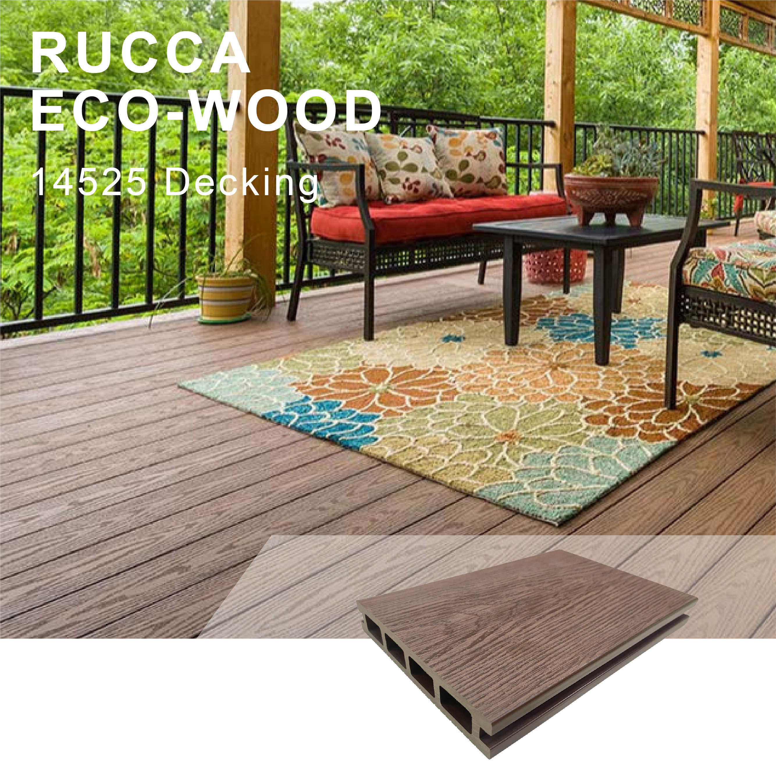 RUCCA wpc wood floor deck exterior 145*25mm wpc decking tile