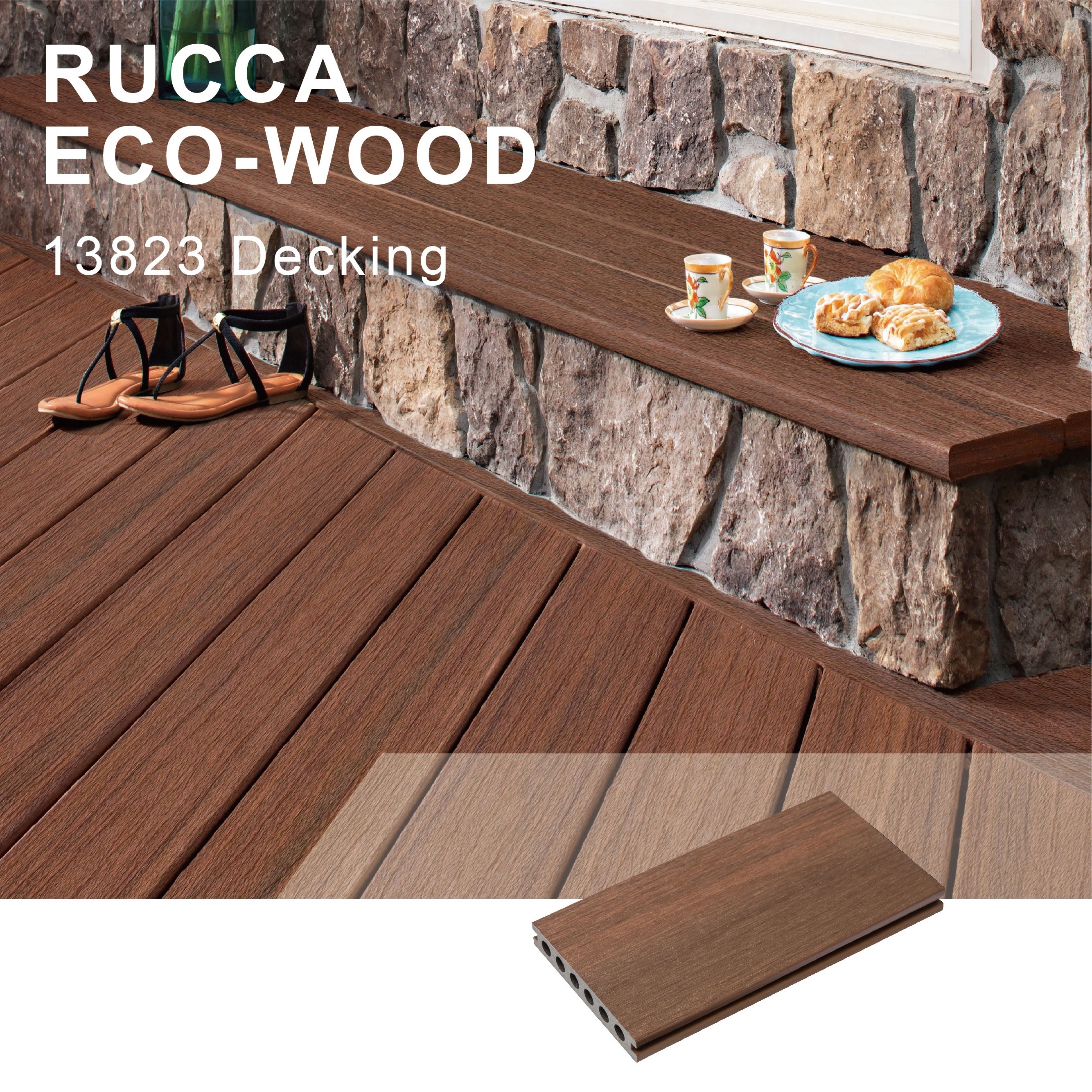 Weather Resistant 138*23 Water Proof Long Lasting Wood Plastic Deck Composite Decking Boards Flooring For Outdoor Patio