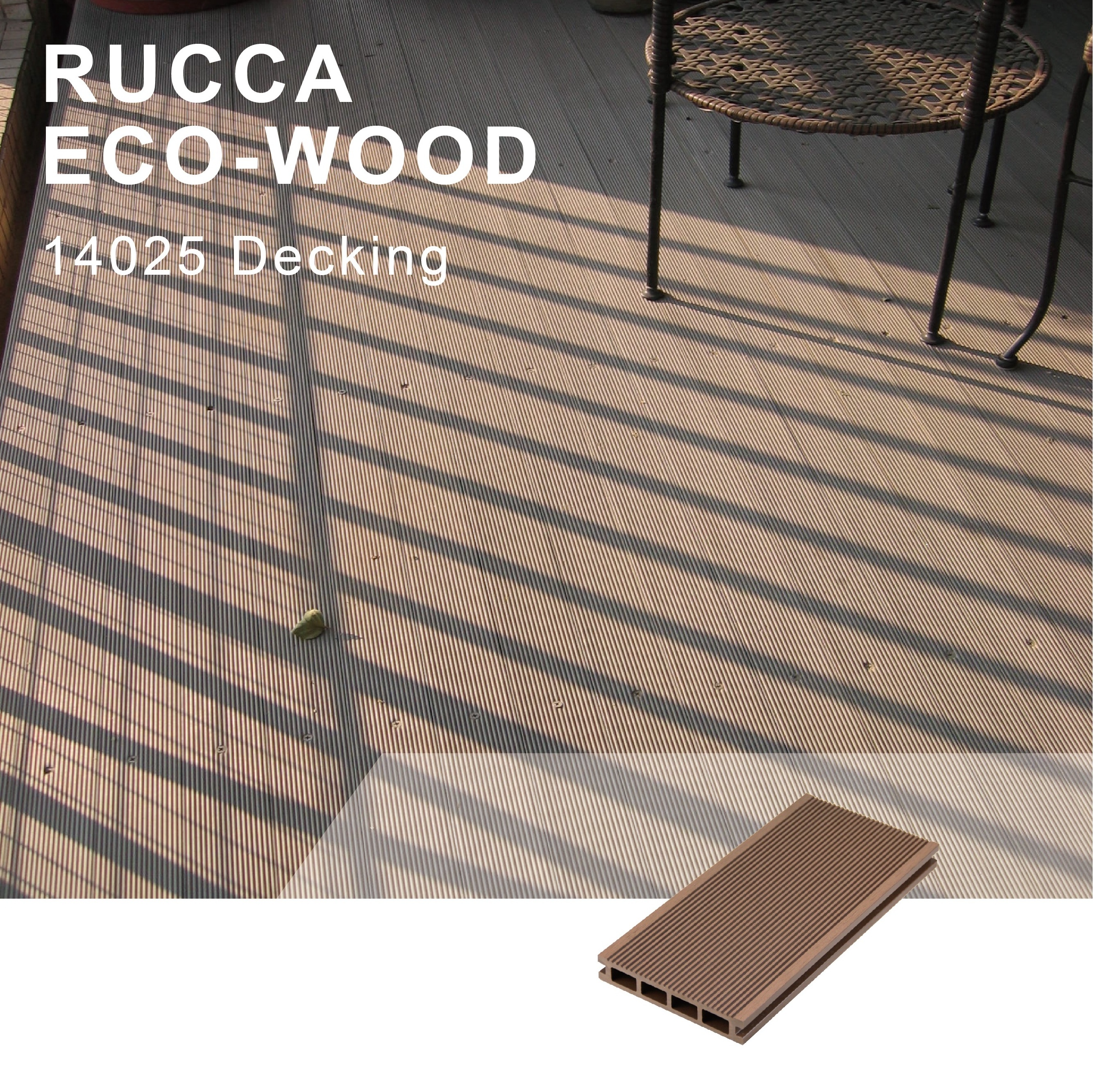 Hot Sale Rucca WPC Terrasse Wood Plastic Composite Outdoor Flooring Decking