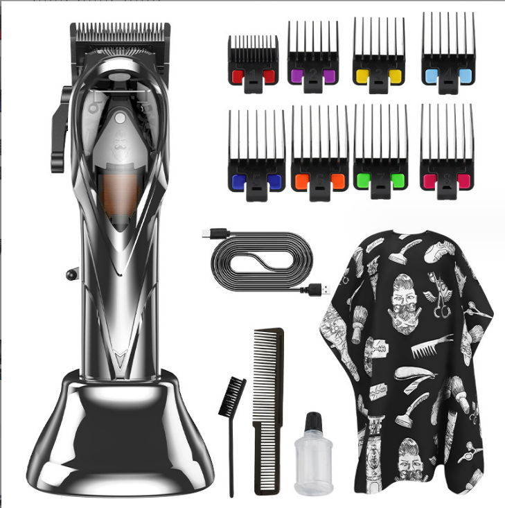 Professional Hair Clipper Stainless Steel High Speed Brushless Hair Clipper Transparent Design Cordless Hair Clipper