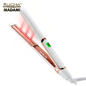 Ceramic tourmaline ionic flat iron infrared hair straightener