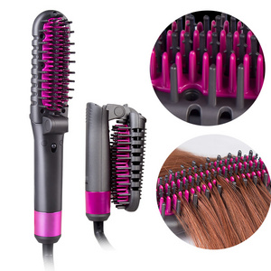 New Arrivals Foldable Electric Hair Straightener Brush  Hair Comb Ceramic Beard Straightener Comb