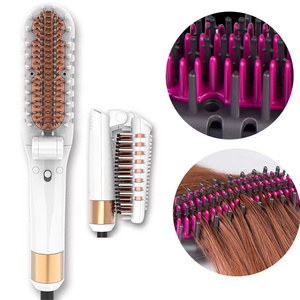 Ceramic Electric Brush Hot Comb Portable PTC Hair Straightener Brush USB Foldable Hair Straightener Comb