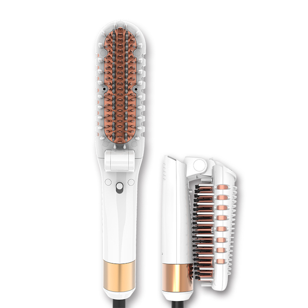 Ceramic Electric Brush Hot Comb Portable PTC Hair Straightener Brush USB Foldable Hair Straightener Comb