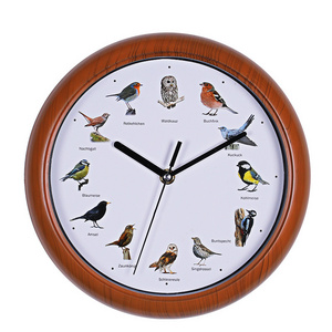 10 Inch wholesale cheap modern  bird singing wall clock unique bird music children wall clocks