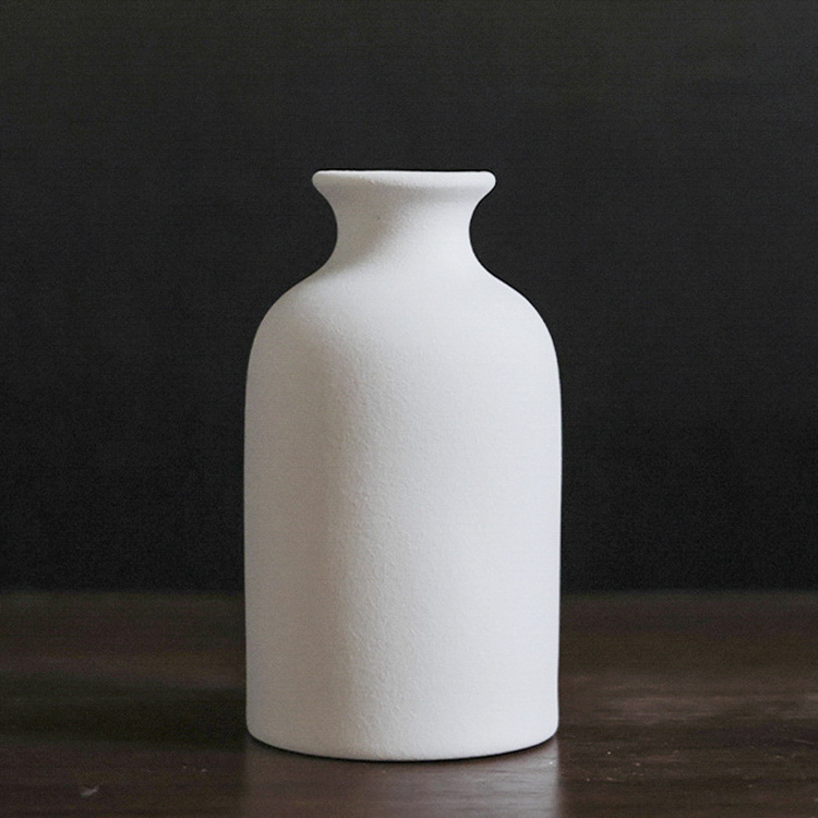 Modern white marble ceramic flowers vase classic home decor vase nordic geometric vase