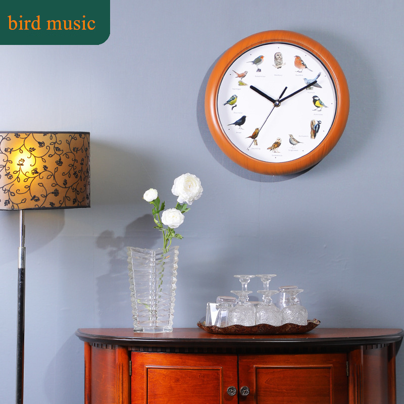 10 Inch wholesale cheap modern  bird singing wall clock unique bird music children wall clocks