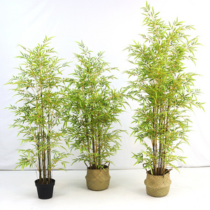 Wholesale plastic bamboo tree artificial bamboo potted green plants manufacture for house indoor and outdoor decoration