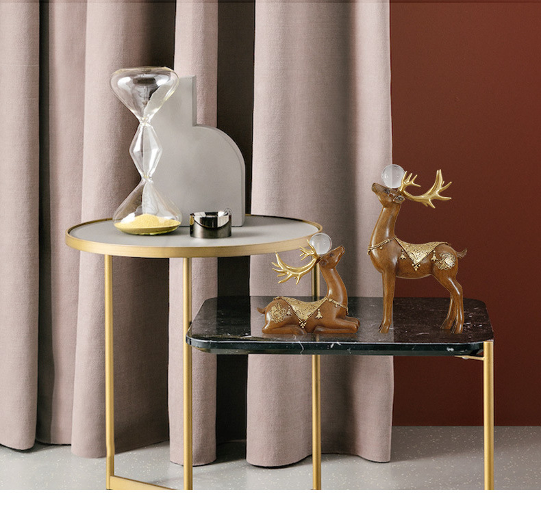 Creative gold and silver resin deer other home decor interior table living room luxury glamour home decoration S/2