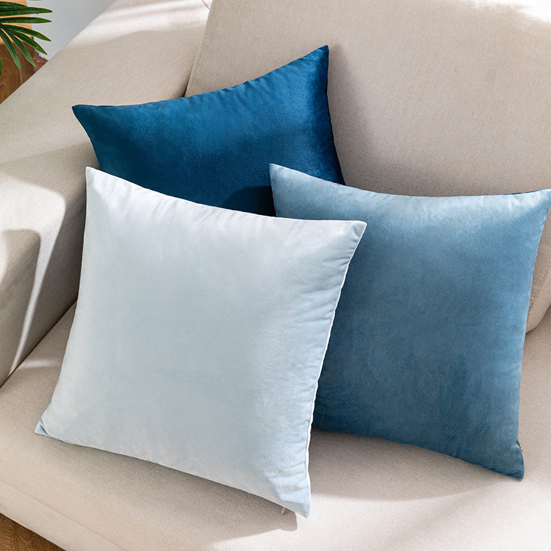 wholesale modern simple plain velvet pillow cover home sofa cushion waist pillow velvet back pillow case