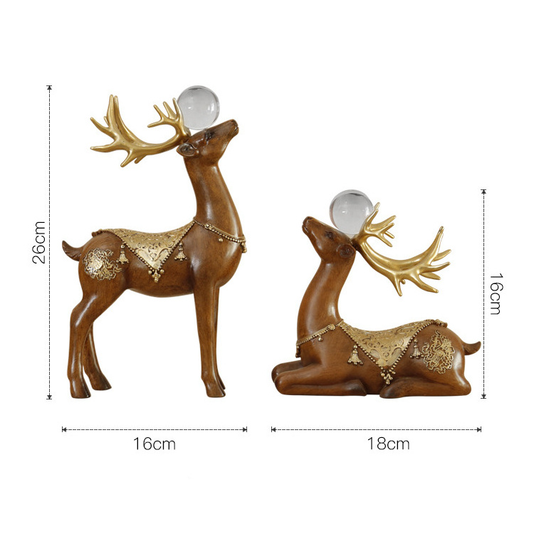 Creative gold and silver resin deer other home decor interior table living room luxury glamour home decoration S/2