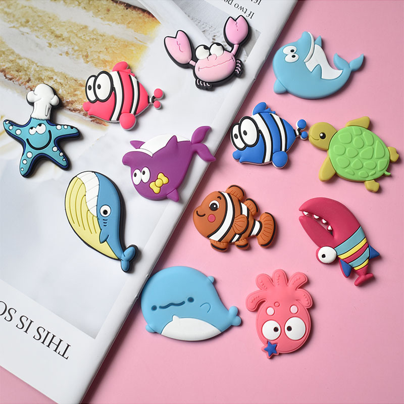 Toy kids ocean fish PVC souvenir printed promotional fridge colorful magnets pretty sea animal fridge magnet