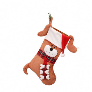 Christmas Decorations Luxury Animal Socks Carton Cat Dog Candy Bags Velvet Christmas Stockings Party Decorations