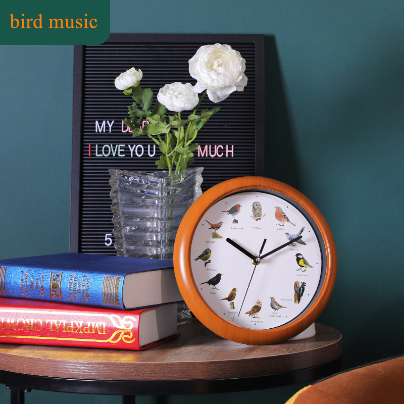 10 Inch wholesale cheap modern  bird singing wall clock unique bird music children wall clocks