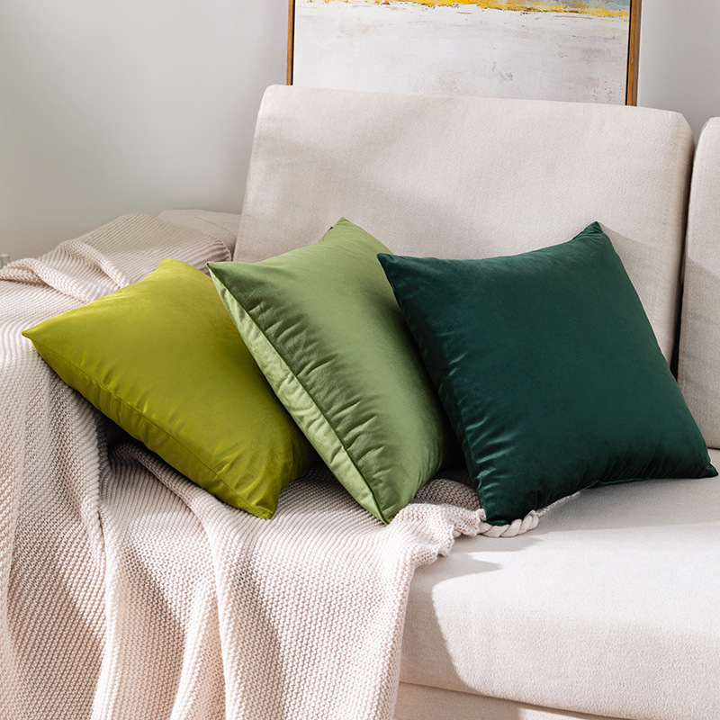 wholesale modern simple plain velvet pillow cover home sofa cushion waist pillow velvet back pillow case