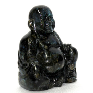 Buy High Grade Handcrafted Natural Labradorite Sculpture Hand-carved Laughing Buddha Statue