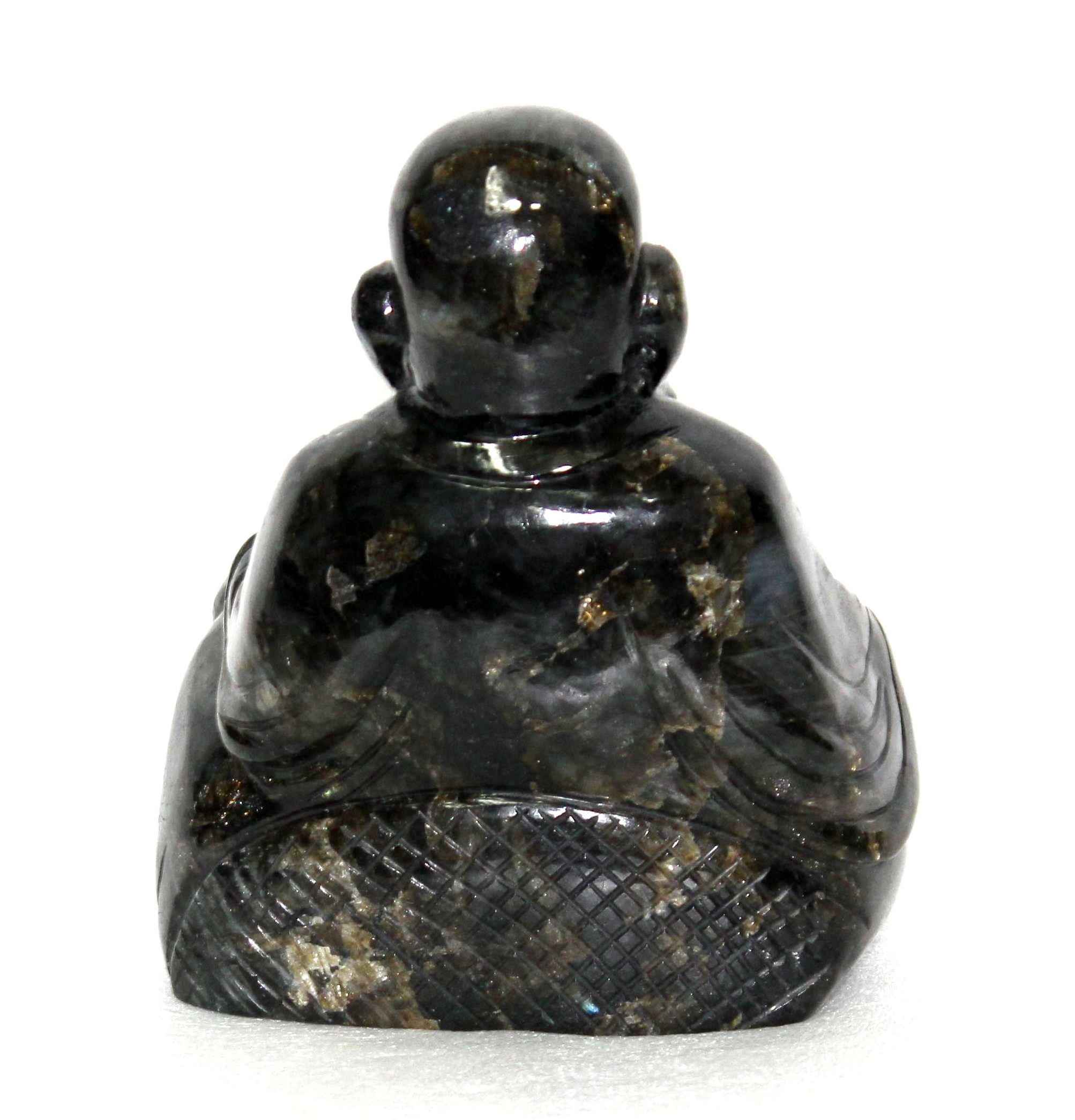 Buy High Grade Handcrafted Natural Labradorite Sculpture Hand-carved Laughing Buddha Statue