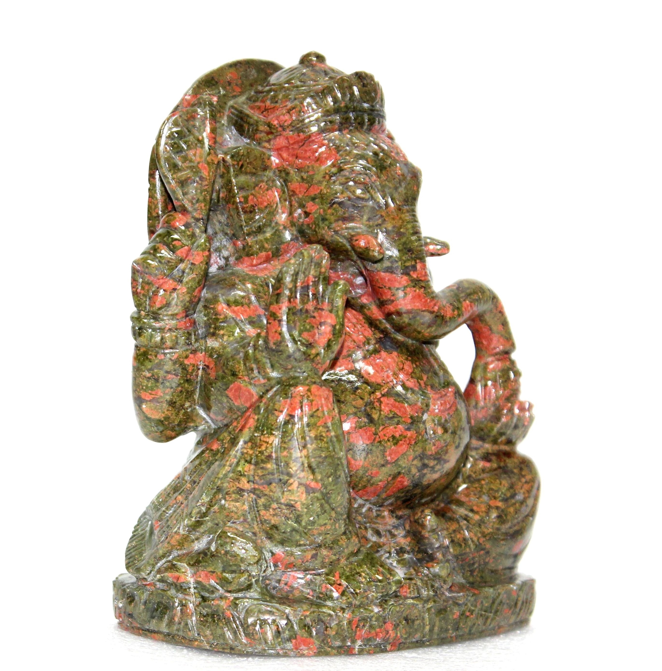 Beautiful Spiritual Unakite Ganesha Carving Gemstone Figurine Statue Piedras Naturales Healing crystal stones