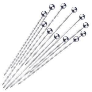 Premium Quality  Cocktail Picks 304 Stainless Steel Martini Olive Skewers Reusable Sticks Appetizer Toothpicks Fruit Stick