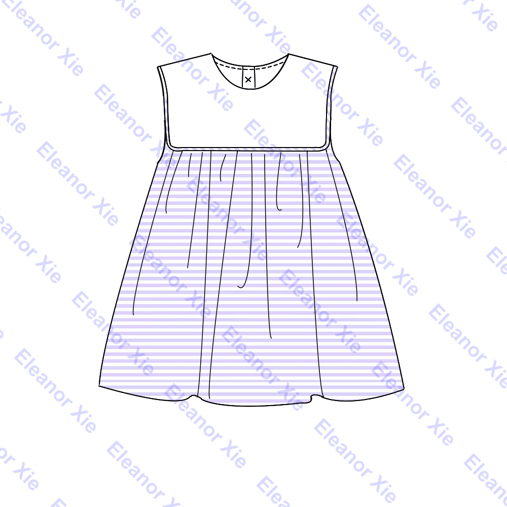 Boutique plain bib cotton kids toddler girls sundress embroidery summer cotton knitted baby dresses