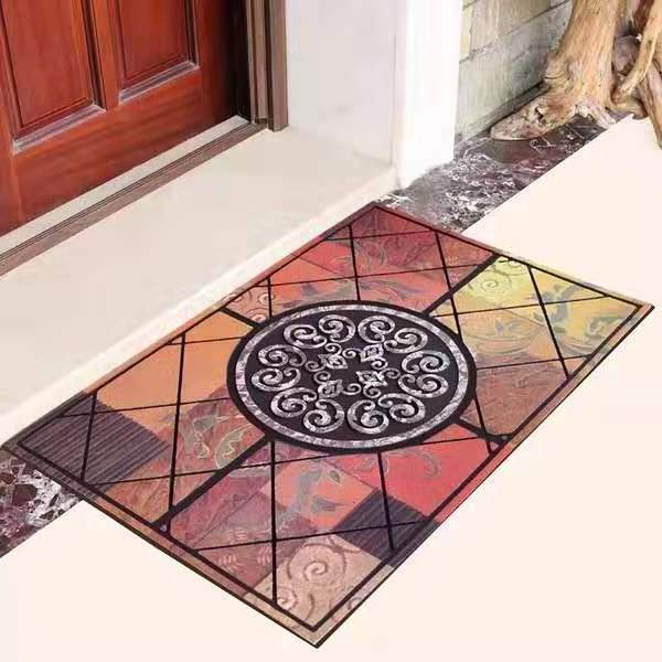 Anti Slip Waterproof  Recycled Rubber Bottom Enterway Outdoor Welcome Door Mat