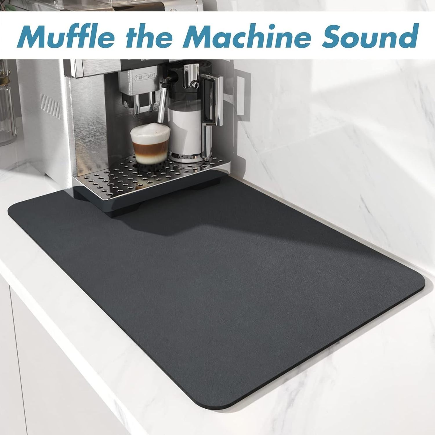 Coffee Hide Stain Rubber Backed Absorbent Dish Drying Mat for Kitchen Counter Coffee Bar Accessories Fit Under Coffee Maker