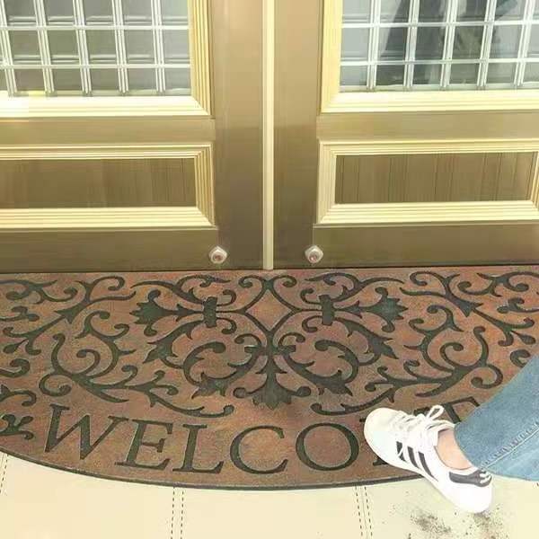 Anti Slip Waterproof  Recycled Rubber Bottom Enterway Outdoor Welcome Door Mat