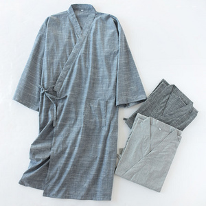 Wholesale comfortable Cotton Sleepwear Man Soft kimono Robe Japanese Kimono Style Robe Men