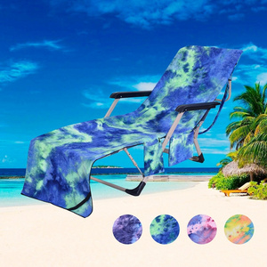 Portable Sand Free Quick Dry Pool Lounge Chair Towel Cover Towel Bands Beach Chair Tie Dye Souvenir Unique Beach Towel