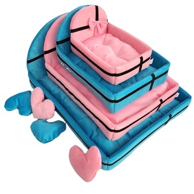 Read to ship luxury heart dog kennel princess dog bed mattress latest gift box design pet bed