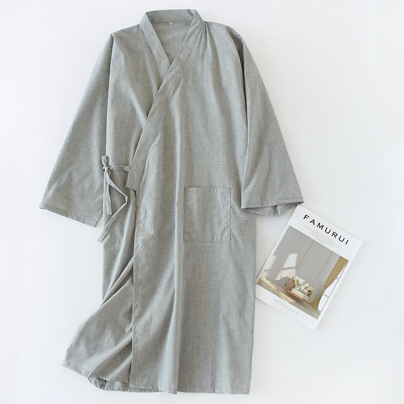 Wholesale comfortable Cotton Sleepwear Man Soft kimono Robe Japanese Kimono Style Robe Men