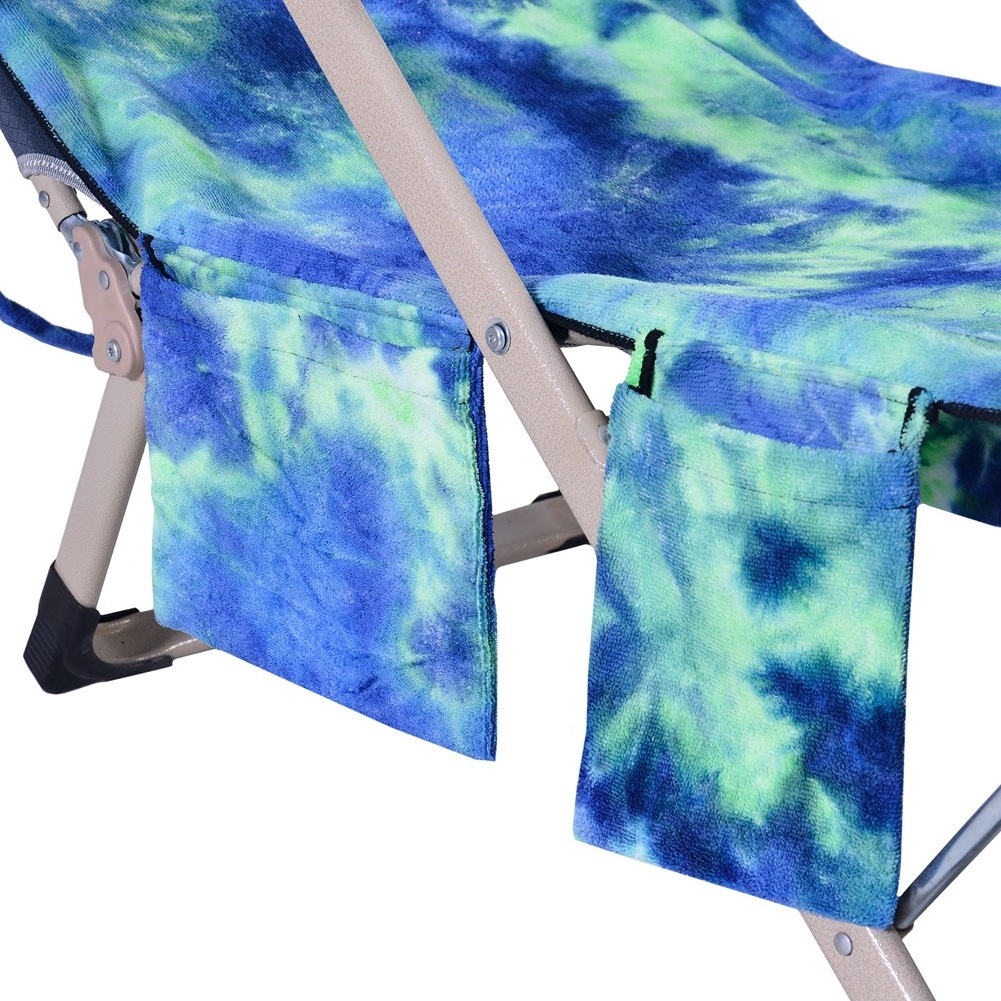 Portable Sand Free Quick Dry Pool Lounge Chair Towel Cover Towel Bands Beach Chair Tie Dye Souvenir Unique Beach Towel