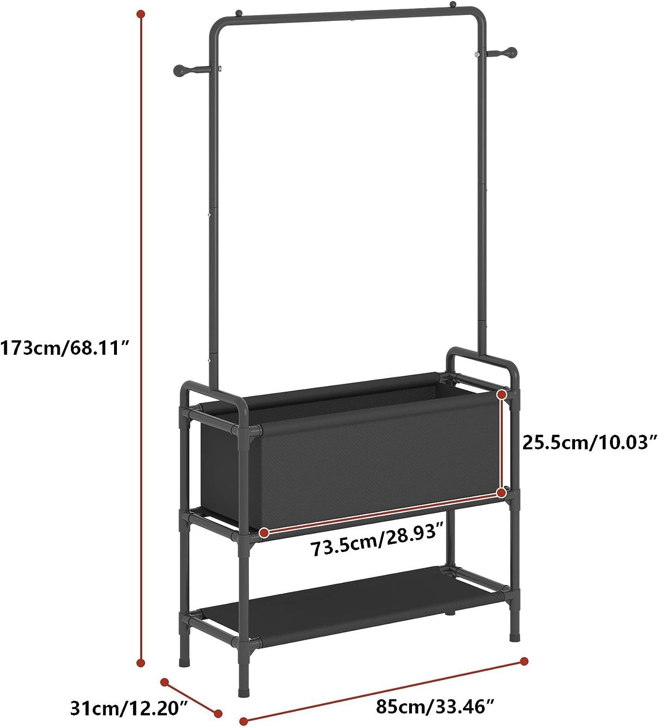 Clothing Rack with Storage Bag Non-woven Shelves for Shoes Multi-Functional Garment Rack for Living Room Furniture