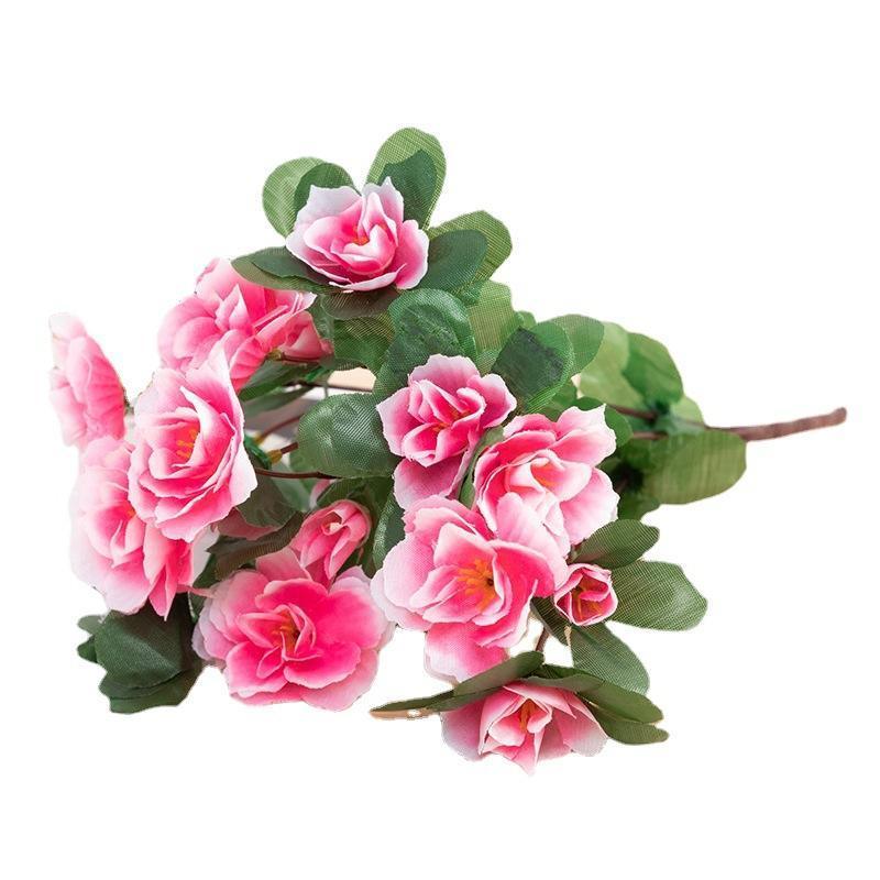 Wholesale High Quality Cheap Artificial Flowers Silk Bonsai Flowers Fence Decoration Artificial Azaleas