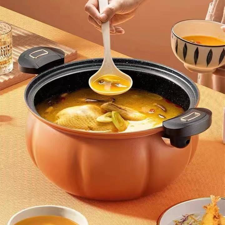 Pumpkin Shape  Non-Stick Multi-Functional Stewing And Boiling Soup Pot