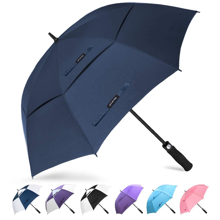 Chinese manufacturer windproof golf umbrella double layer golf umbrella big size sport golf umbrella